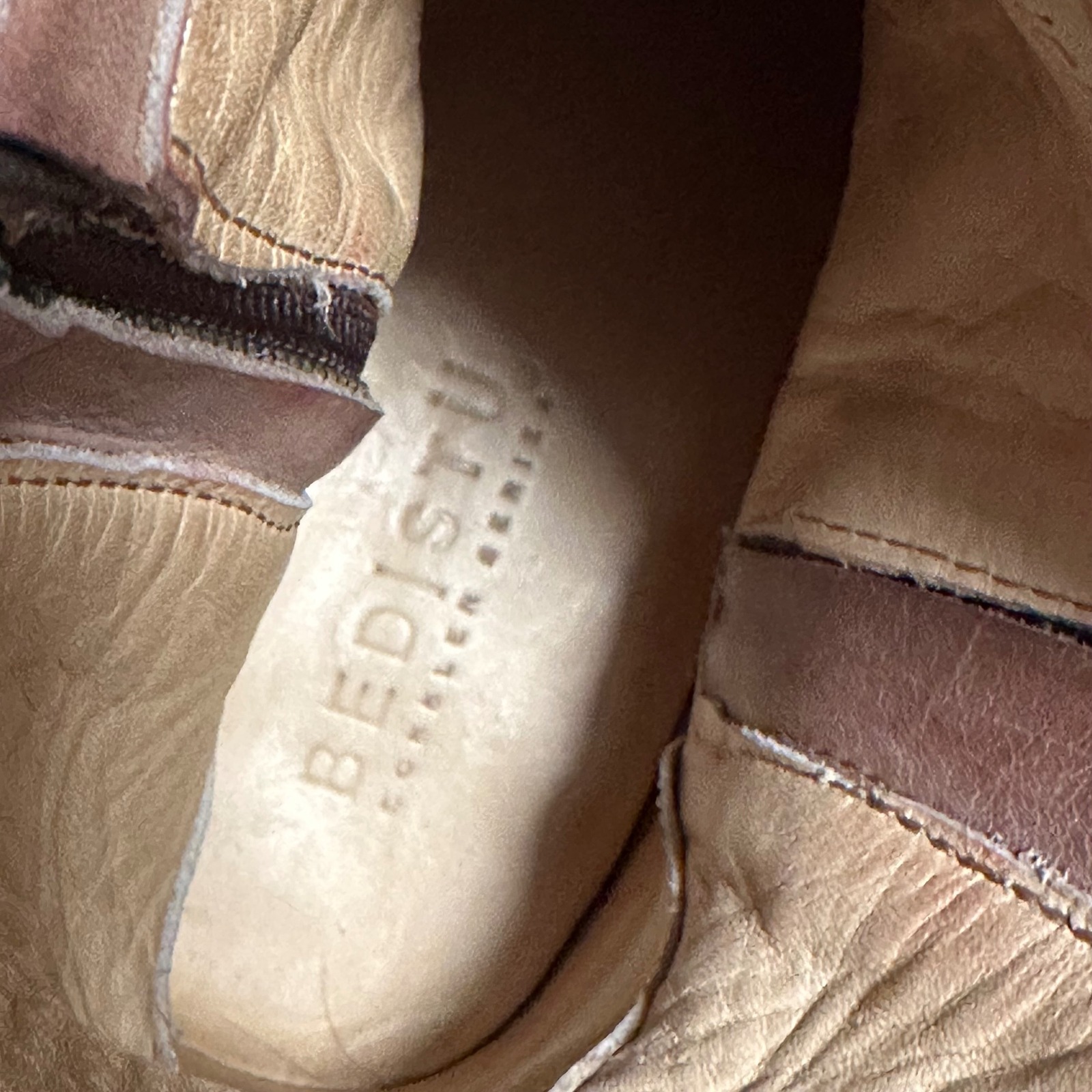 Bed Stu Cobbler Series Ankle Boots 7 Brown Leather Kilim Strap Distressed Zip Up — image 8 of 8